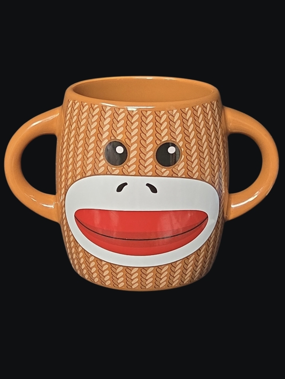 Galerie Sock Monkey Double-Handle Ceramic Mug